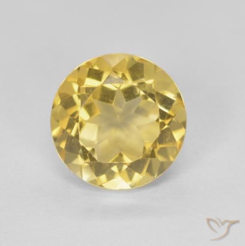 1.86 ct Yellow Citrine, 7.9 mm Round Cut From Brazil, Photo A