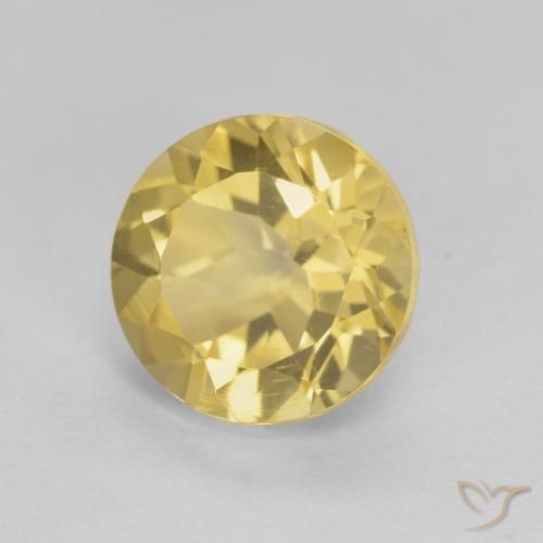 2.05 ct Yellow Citrine Stone, Natural Citrine in Round Facet Shape for Sale