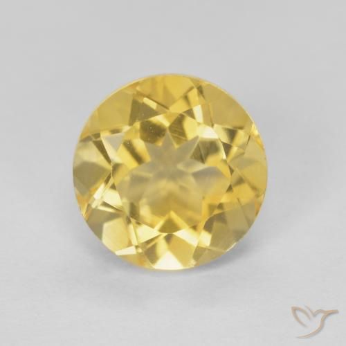 1.97ct Natural Light Gold Citrine, Round, VVS