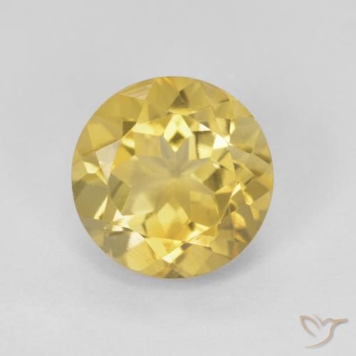 1.89ct Natural Mustard Yellow Citrine, Round, VVS