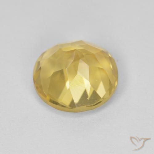 Citrine Gemstone in 8 mm (calibrated) Size for Sale, Citrine Stone in Mustard Yellow Color