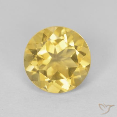 2.00ct Natural Light Yellow Citrine, Round, VVS