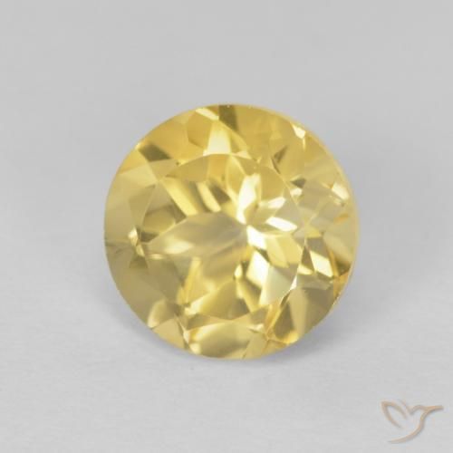 1.96 ct Golden Citrine Stone, Natural Citrine in Round Facet Shape for Sale