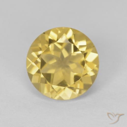 1.97ct Natural Dijon Yellow Citrine, Round, VVS