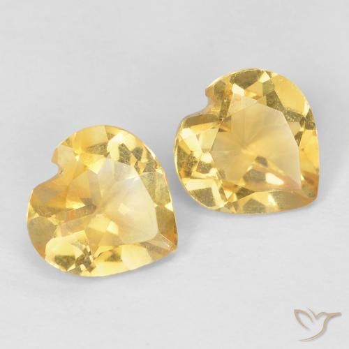 1.21 ctw Yellow Citrine Stones, Natural Citrine in Heart Facet Shape for Sale