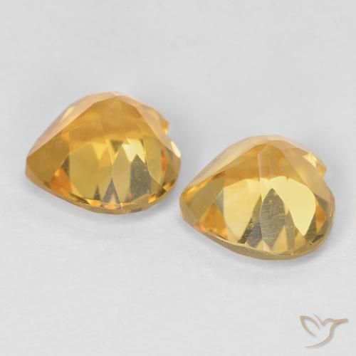 Citrine Gemstones in 6 x 6 mm (calibrated) Size for Sale, Citrine Stones in Medium Dark-Golden Color
