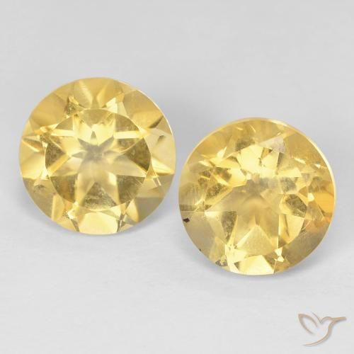 3.52ctw Natural Yellowish Gold Citrine, Round, VVS