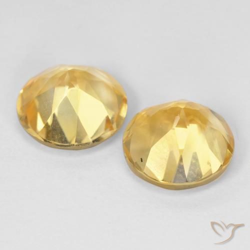 Citrine Gemstones in 8 mm (calibrated) Size for Sale, Citrine Stones in Yellowish Gold Color