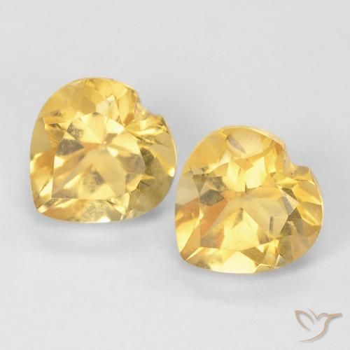 1.59ctw Natural Yellowish Gold Citrine, Heart, VVS-VS