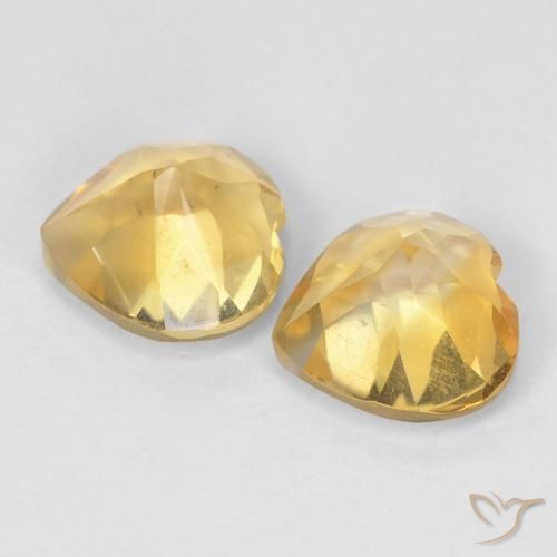 Citrine Gemstones in 6 x 6 mm (calibrated) Size for Sale, Citrine Stones in Yellowish Gold Color