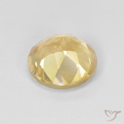 Citrine Gemstone in 8 mm (calibrated) Size for Sale, Citrine Stone in Light Yellow Color