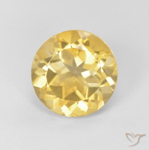 2.05 ct Yellow Citrine, 8.2 mm Round Cut From Brazil, Photo A