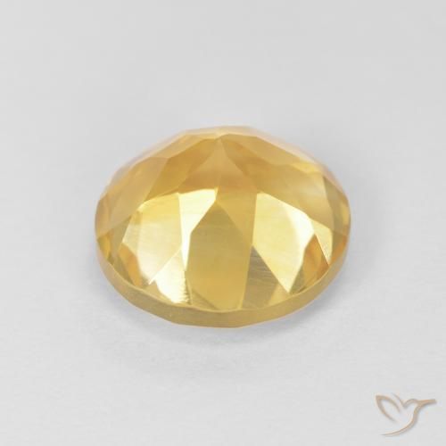 Citrine Gemstone in 8 mm (calibrated) Size for Sale, Citrine Stone in Light Golden-Yellow Color