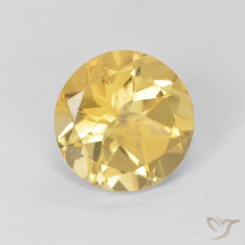1.77ct Natural Light Golden-Yellow Citrine, Round, VVS