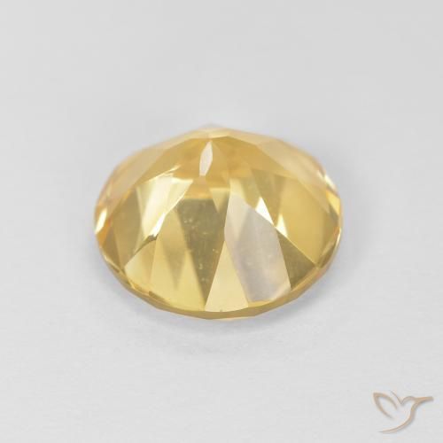 Citrine Gemstone in 8 mm (calibrated) Size for Sale, Citrine Stone in Light Golden-Yellow Color