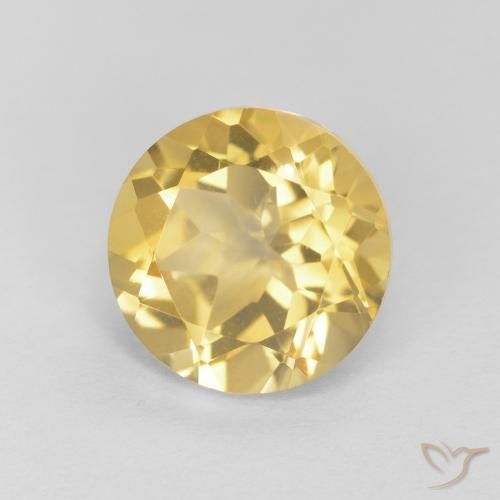 1.98ct Natural Light Golden-Yellow Citrine, Round, VVS
