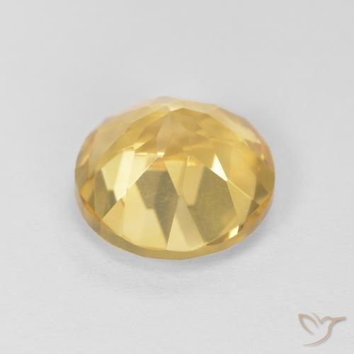 Citrine Gemstone in 8 mm (calibrated) Size for Sale, Citrine Stone in Light Golden-Yellow Color