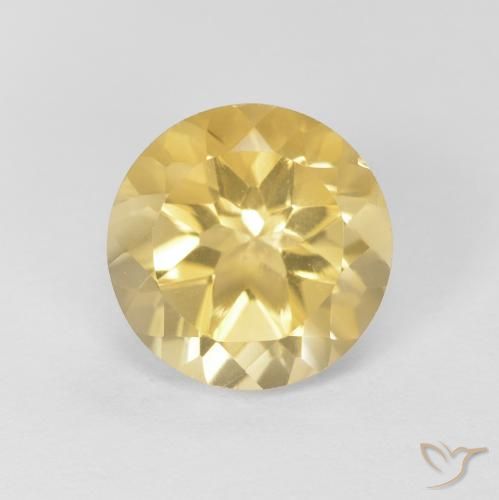 1.86ct Natural Light Gold Citrine, Round, VVS
