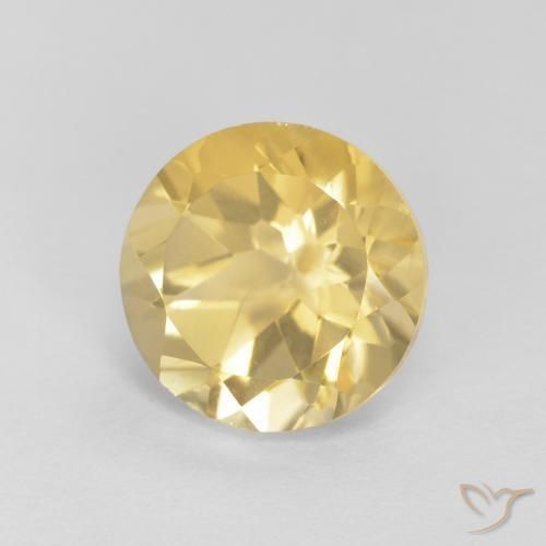 1.86 ct Yellow Citrine Stone, Natural Citrine in Round Facet Shape for Sale