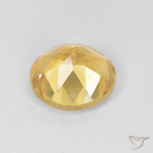 Citrine Gemstone in 8 mm (calibrated) Size for Sale, Citrine Stone in Light Golden-Yellow Color