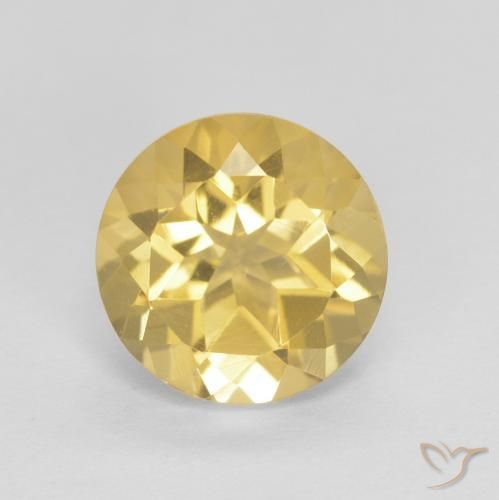 1.99ct Natural Light Gold Citrine, Round, VVS