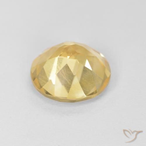 Citrine Gemstone in 8 mm (calibrated) Size for Sale, Citrine Stone in Light Golden-Yellow Color