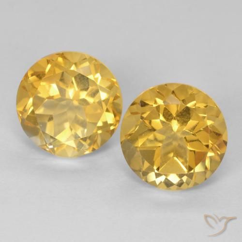 3.89ctw Natural Golden Citrine, Round, VVS-VS