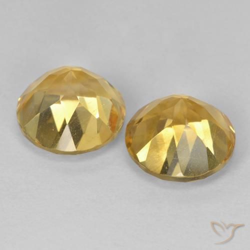 Citrine Gemstones in 8 mm (calibrated) Size for Sale, Citrine Stones in Golden Color