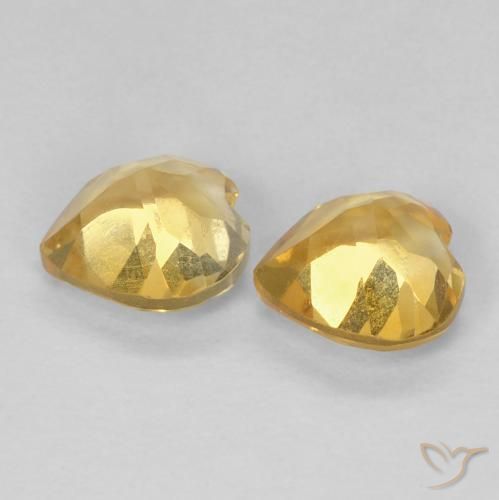 Citrine Gemstones in 6 x 6 mm (calibrated) Size for Sale, Citrine Stones in Medium Gold Color