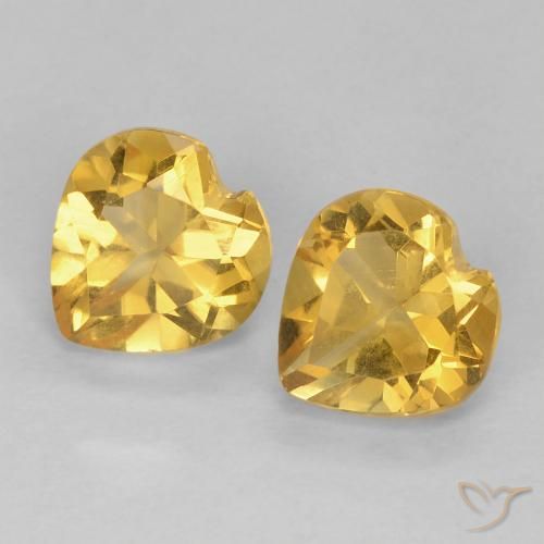 1.39ctw Natural Golden Citrine, Heart, VVS-VS