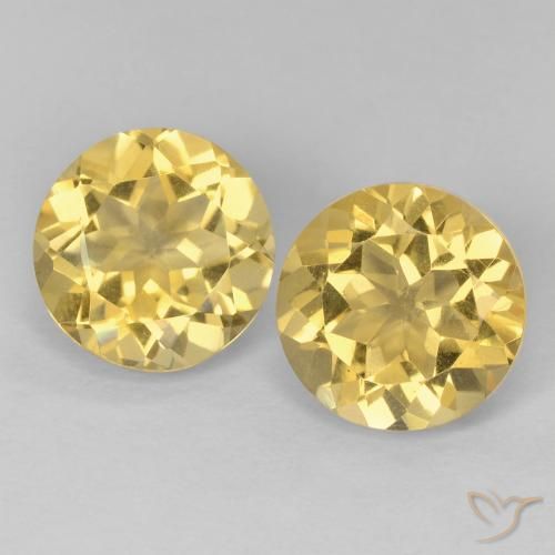 3.71 ct Yellow Citrine, 8.2 mm Round Cut From Brazil, Photo A