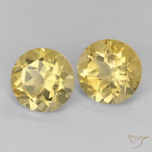 2.39 ctw Yellow Citrine Stones, Natural Citrine in Round Facet Shape for Sale