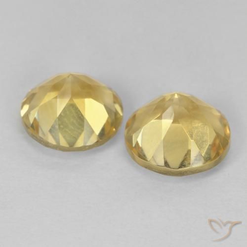 Citrine Gemstones in 7 mm (calibrated) Size for Sale, Citrine Stones in Light Yellow Color