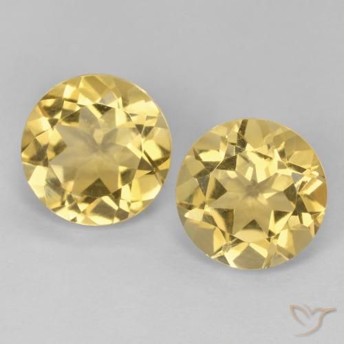 3.72ctw Natural Golden Citrine, Round, VVS