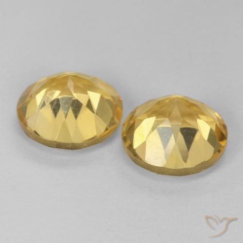 Citrine Gemstones in 8.5 mm (calibrated) Size for Sale, Citrine Stones in Golden Color