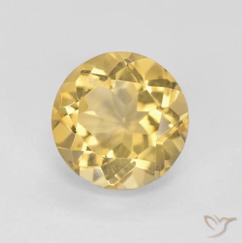 1.81 ct Yellow Citrine, 7.9 mm Round Cut From Brazil, Photo A