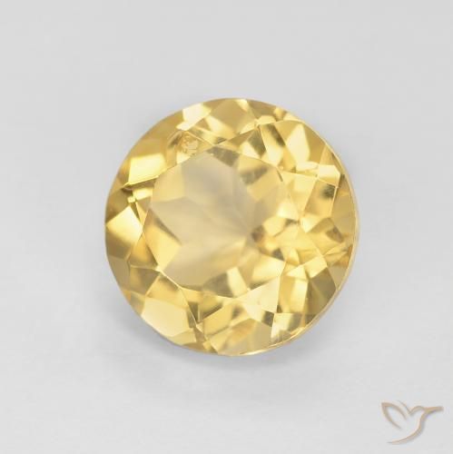 1.81 ct Golden Citrine Stone, Natural Citrine in Round Facet Shape for Sale