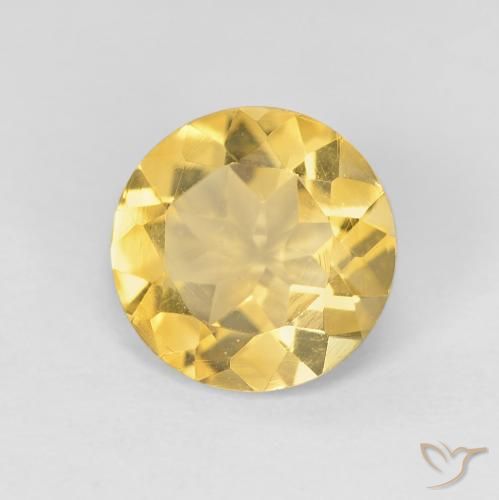 1.64 ct Yellow Citrine, 8.1 mm Round Cut From Brazil, Photo A