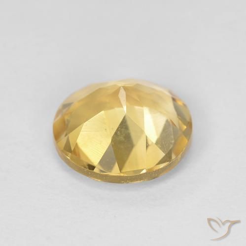 Citrine Gemstone in 8 mm (calibrated) Size for Sale, Citrine Stone in Medium Gold Color