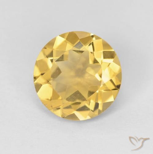 1.8 ct Yellow Citrine, 8.2 mm Round Cut From Brazil, Photo A