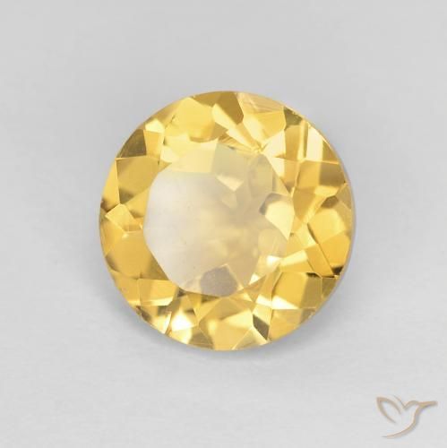 1.80 ct Golden Citrine Stone, Natural Citrine in Round Facet Shape for Sale