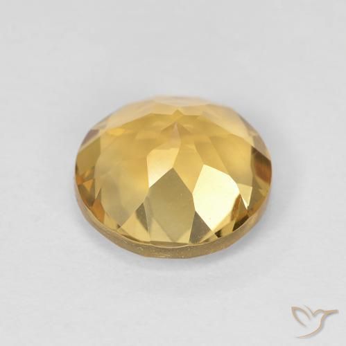 Citrine Gemstone in 8 mm (calibrated) Size for Sale, Citrine Stone in Medium Golden Color