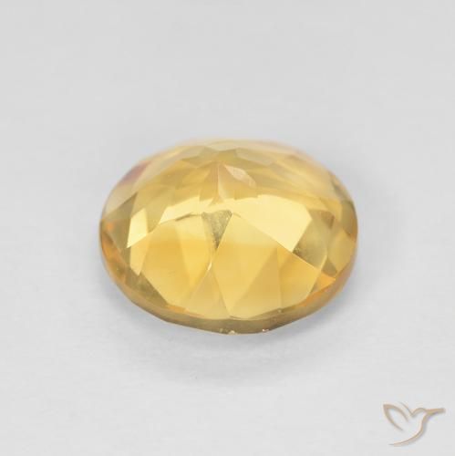 Citrine Gemstone in 8 mm (calibrated) Size for Sale, Citrine Stone in Medium Gold Color