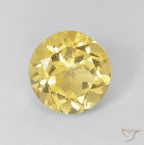 1.94 ct Yellow Citrine, 8 mm Round Cut From Brazil, Photo A