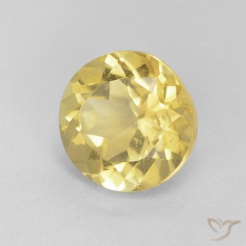 1.94 ct Golden Citrine Stone, Natural Citrine in Round Facet Shape for Sale
