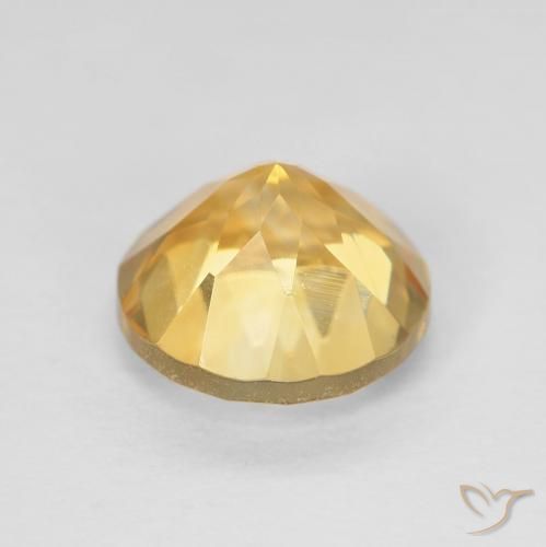 Citrine Gemstone in 8 mm (calibrated) Size for Sale, Citrine Stone in Medium Gold Color