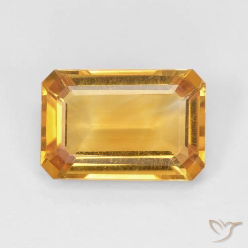 3.51ct Natural Dark Orange-Gold Citrine, Emerald Cut, VVS-VS