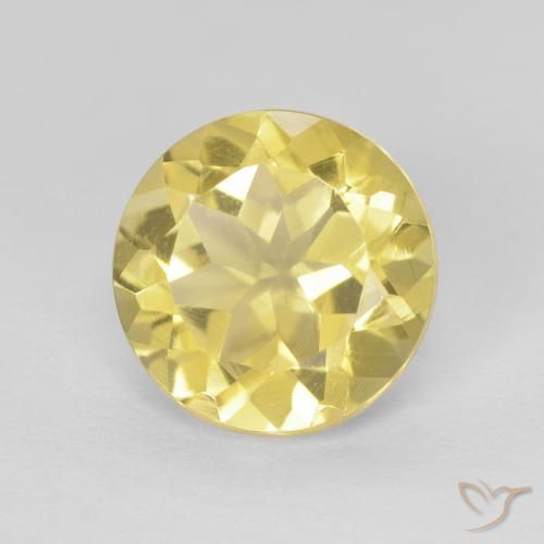 1.82ct Natural Light Golden-Yellow Citrine, Round, VVS