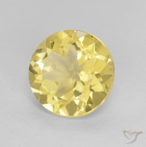 1.82 ct Yellow Citrine Stone, Natural Citrine in Round Facet Shape for Sale