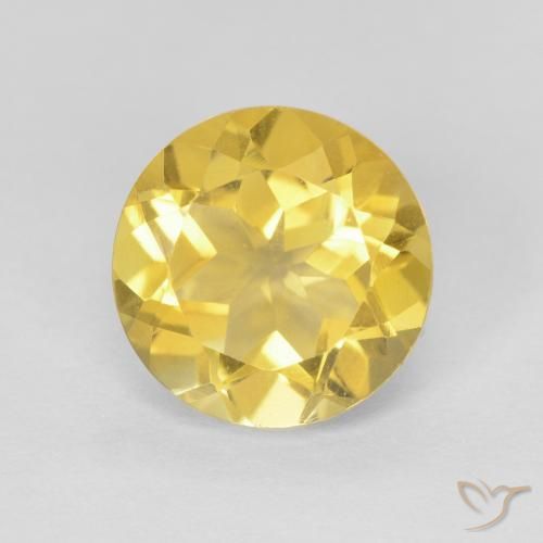 Citrino 8,1mm giallo Sfaccettatura rotonda dal Brasile, peso di 1,79 ct, gemma naturale non trattati in purezza VVS, 1 pezzo Citrino - Colore: Giallo Toscana, durezza Mohs di 7 adatto per gioielli da indossare ogni giorno, Pietra zodiacale Leone, Photo A